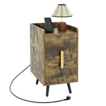 Nachtkastje met oplaadstation, 2 lades, USB-poorten, 40x32x60 cm