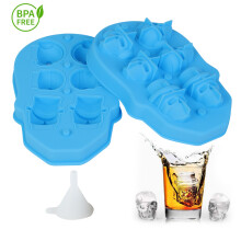 Innovative Eiswürfelform in Totenkopfform, lebensmittelechte Materialien garantieren sicheres und gesundes Einfrieren, perfekt für Cocktails,