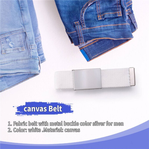 Canvas Bomull Vitt SkäRp BäLten Textil BandbäLte