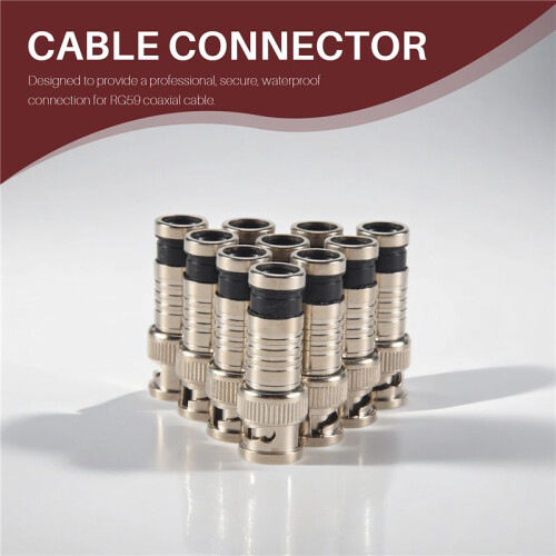 10 pcs BNC Compression Connector for Coax RG59 Cable CCTV Cameras
