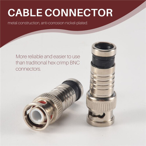 10 pcs BNC Compression Connector for Coax RG59 Cable CCTV Cameras 2