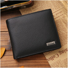 JINBAOLAI Small Short Leather Men's Wallet Male Wallet Bag Wallet Vallet Card Money Persian world Wallet(Black)