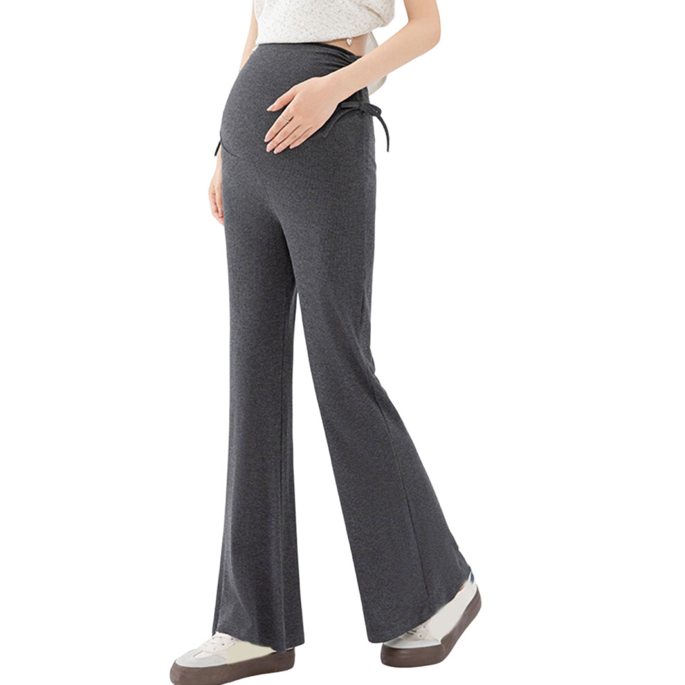 Maternity Bootcut Pants Over The Belly Flare-Dark Grey L