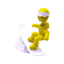 Grappig skiën en snowboarden standbeeld, geweldig als-Geel