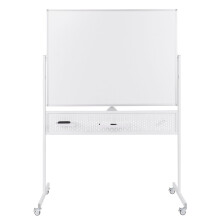 Tableau blanc mobile double face 120x90 cm avec support et roulettes