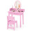 Coiffeuse pour enfants avec tabouret, miroir LED et rangement 2