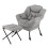 Recliner Chair with Ottoman, Armrests, Side Pocket - Gray 1