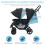 Poussette double pliable avec dossier réglable, noire 1