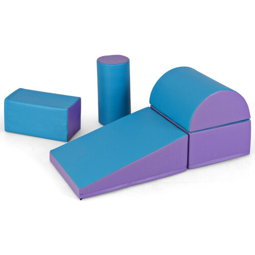 Set di blocchi da gioco in schiuma, 5 pezzi - Blu e viola