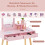 Kids Vanity & Desk Set with Removable Mirror, Pink 1