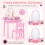 Coiffeuse pour enfants avec tabouret, miroir LED et rangement 5