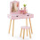 Kids Vanity & Desk Set with Removable Mirror, Pink 2