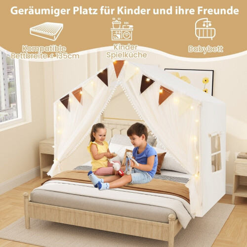Tenda da gioco per bambini con tende e luci a forma di stella 2