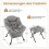 Recliner Chair with Ottoman, Armrests, Side Pocket - Gray 2