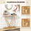 Console Table with Marble Look, Gold Frame, 100x29.5x80 cm 4