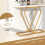 Console Table with Marble Look, Gold Frame, 100x29.5x80 cm 5