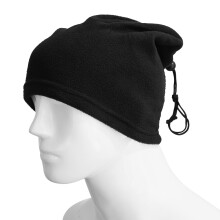 Unisex Polar Fleece Neck Warmer Thermal Snood Scarf Hat Ski Wear Snowboarding - Black