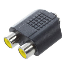 SODIAL (R) 3.5 mm Jack auf Zwei Cinch-Female RCA Phono Adapter Verbindungsstueck