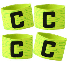 Elastic Soccer Team Captain Armband With-Fluorescent Green