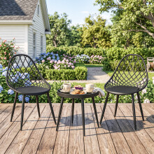 Outsunny 3-Piece Outdoor Bistro Set Patio Furniture for Garden, Balcony