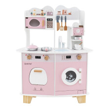 Conjunto de cozinha infantil com acessórios - cafeteira, micro-ondas, forno