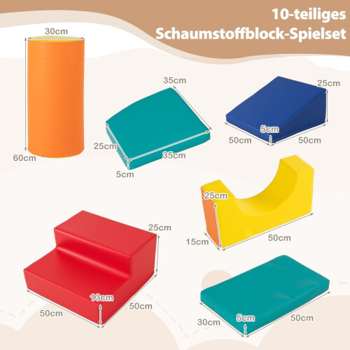Ensemble de blocs d'escalade en mousse pour tout-petits, 10 pièces 1