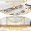 Console Table with Faux Marble Top, 2-Tier, 120x30x80.5 cm 4