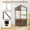 Cat Tree with Hidden Litter Box Cabinet, Brown, Multi-Functional 3