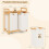 Wasmand met 2 uitneembare zakken, bamboe, wit 3
