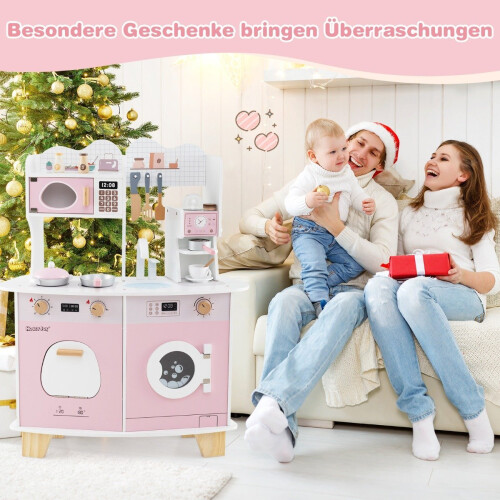 Cuisine enfant avec accessoires : cafetière, micro-ondes, four 2