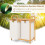 Wasmand met 2 uitneembare zakken, bamboe, wit 5