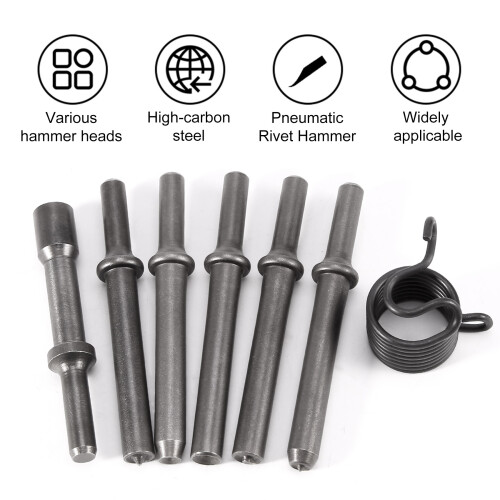 7 Pcs Great Heavy Duty Smoothing Pneumatic Air Rivet Hammer Tools Kit
