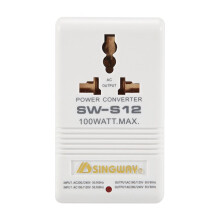 SINGWAY 100W 110V/120V to 220V/240V Step-&Down Voltage Converter Transformer Travel White
