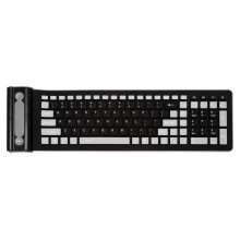 Portable Flexible Roll Water Resistant Washable Soft Silicone Wireless Keyboard with USB Receiver for PC Tablet Laptop Computer