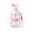 Durable PC Straw Cup With Portable Handle Manual-White pink 1