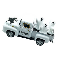 Haunted Metal Truck Halloween Collectible Alloy Car Model-White