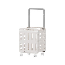 Ruimtebesparende wasmand met wielen, dubbel-Witte B