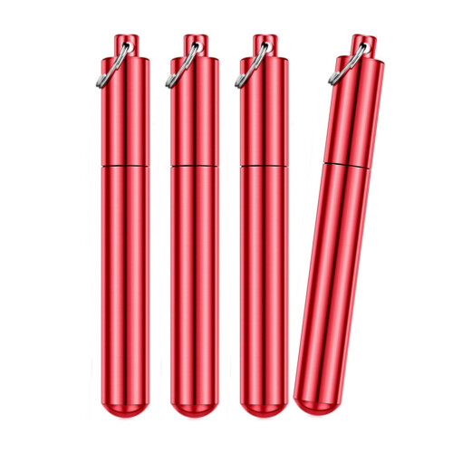 Draagbare metalen pillendoos Draagbare accessoire Camping-S Rood