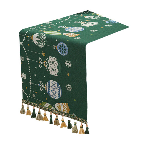 Christmas Chenilles Table Runner-35 180 String of light gree