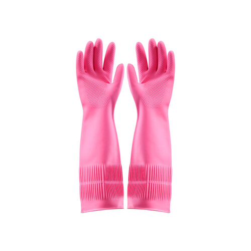 Water Resistant Kitchen Gloves For Dishwashing-Code M Rose red