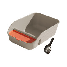 Cats Toilet With Nonspill Edges Litter Box For Easy-Gray