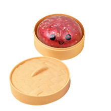 Miniature Chinese Bun Shaped Squeeze Ball With Detailed-Red