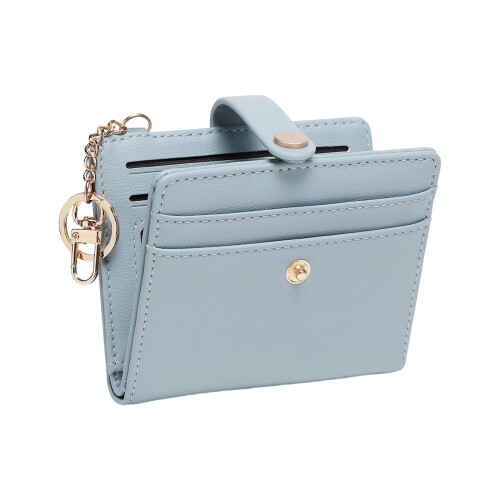 Rfids Blocking Leather Bifold Wallet Clutch Credit Card-Blue