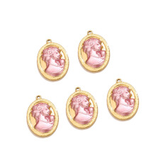 Résultats de bijoux, pendentifs Portrait de dame, 5 pièces,-Rose