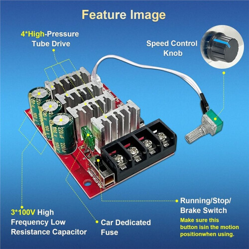 Motor Speed Control Pulse Width Controller,Non-Voltage Regulated  7-70V Input,Built-in 30A Overcurrent Protection