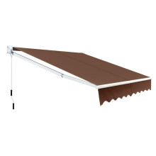 Uitschuifbaar zonnescherm 2,5x2m, UV- en waterbestendig, bruin