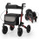 Foldable Lightweight Rollator with Air Tires, Red, 140kg Capacity 1