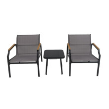 3-delige terrasset met stoelen en tafel - metalen frame