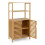 Libreria in bambù con ante, 4 ripiani, 60x33x116 cm 1
