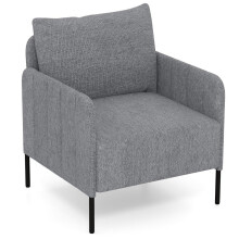 Poltrona para sala de estar com apoios para os pés ajustáveis, cinza, 73x79x79 cm